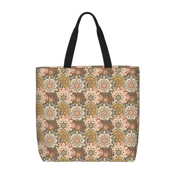 Easygdp Mandala Bolsa Tote para Mujer, Bolso de Hombro para Trabajo, Playa, Viajes, Compras y Supermercado