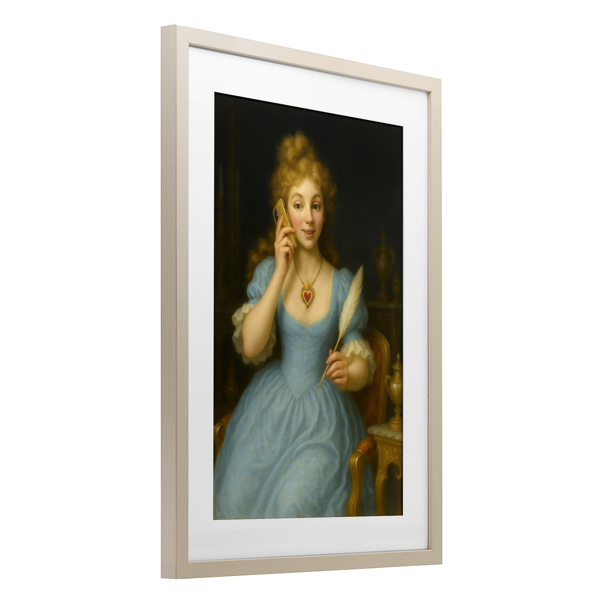 Stupell Industries May I Take A Message Birch Framed Print Under Glass, design by Grotto Studios