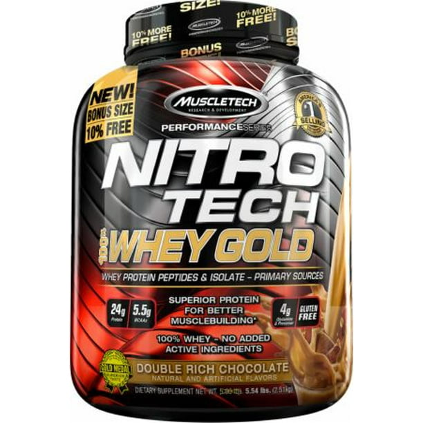 NitroTech Whey Gold, 100 Whey Protein Powder, Whey Isolate and Whey