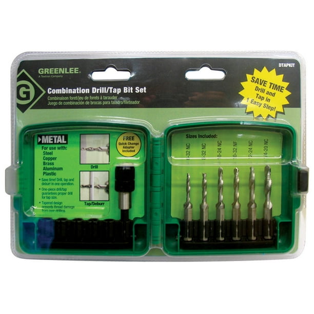 Greenlee High Speed Steel Drill And Tap Bit Set 6 Pc