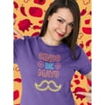 thumbnail image 2 of Cinco De Mayo Neon Mustache Shaped T-Shirt Women -Image by Shutterstock, Female Medium, 2 of 4