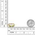 thumbnail image 6 of Gem Stone King 18K Yellow Gold Plated Silver Peach Morganite and Green Peridot Engagement Ring for Women | 1.50 Cttw | Round 5MM | Gemstone October Birthstone | Size 9, 6 of 6