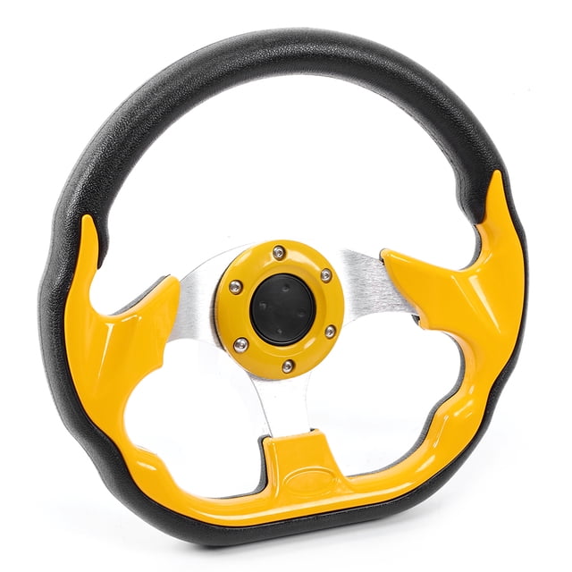 Volante deportivo para automóvil de 320 mm/12,5 pulgadas con botón de bocina, accesorio universal de aluminio y PVC