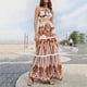 thumbnail image 2 of MKLEKYY Traje De Baño Mujer Natacion Women 2 Piece Swimwear+1 Piece Cover Up Three Piece Vintage Print Swimsuit Monokini Bikini 2 Piece Swimsuits Three Piece Tankini Set, 2 of 6