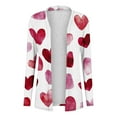 thumbnail image 3 of XUNKUSGA Valentine's Day Long Cardigans for Women Fashion Heart Printed Womens Cardigans Casual Long Sleeve Womens Cardigan Casual Loose Open Front Plus Size Cardigan S-5XL White, 3 of 4