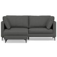 thumbnail image 5 of Ava 76" Mid Century Modern Sofa & Ottoman Set in Pebble Grey Performance Fabric - Eco-Friendly Recycled Polyester, Solid Wood Frame, Metal Legs - Living Room Furniture for 2 - Easy Assembly, 5 of 17