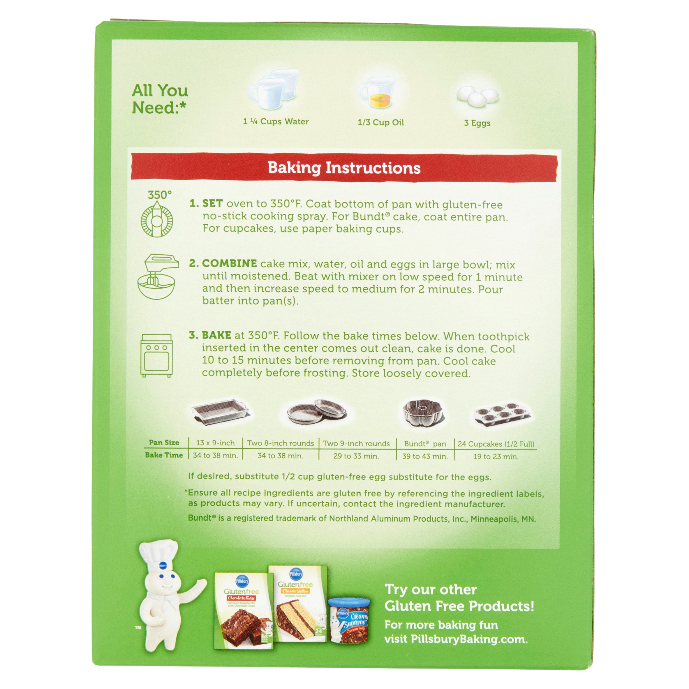 Pillsbury Gluten Free Devil S Food Cake Mix 17 Oz Box Walmart Com Walmart Com