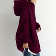 thumbnail image 6 of Trendy Olyvenn Womens Long Sleeve Sweatshirts Long Coat Tops Casual Plus Size Loose Women's Solid Color Hoodie Zipper Tops With Pockets Purple L, 6 of 9