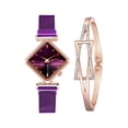 thumbnail image 1 of Diamond Watch Ladies Watch Ladies Diamond Watch Bracelet Fashion Personality Fashion Combination Set, 1 of 2