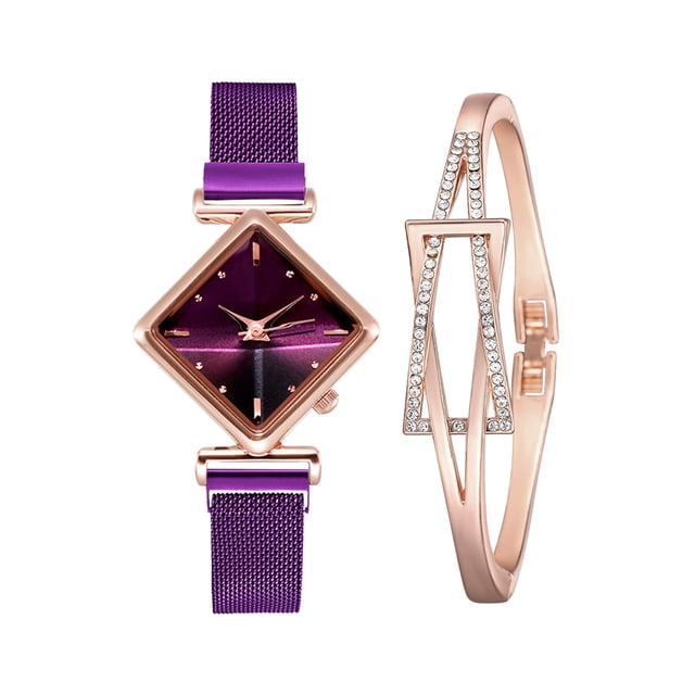 Diamond Watch Ladies Watch Ladies Diamond Watch Bracelet Fashion Personality Fashion Combination Set