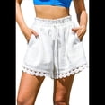 thumbnail image 2 of Pantalones Cortos con Cintura Elástica y Encaje Bordado para Mujer, Color , Talla XL, 2 of 9