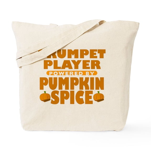 CafePress - Trumpet Player Powered By Pumpkin Spice Tote Bag - Unisex Canvas Tote Bag, Beige, 1-Piece