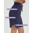 thumbnail image 3 of baleaf Bermuda Shorts for Women Knee Length 9'' Long Zipper Pockets High Waisted Quick Dry Lightweight Navy Blue 2XL, 3 of 7