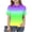 Yellow, variant on Girl Tie Dye Golf Shirts Short Sleeve Button Casual Fashion School Uniform Summer Loose Lapel T Shirt Trendy Lightweight Blouse Top 5-15 Years