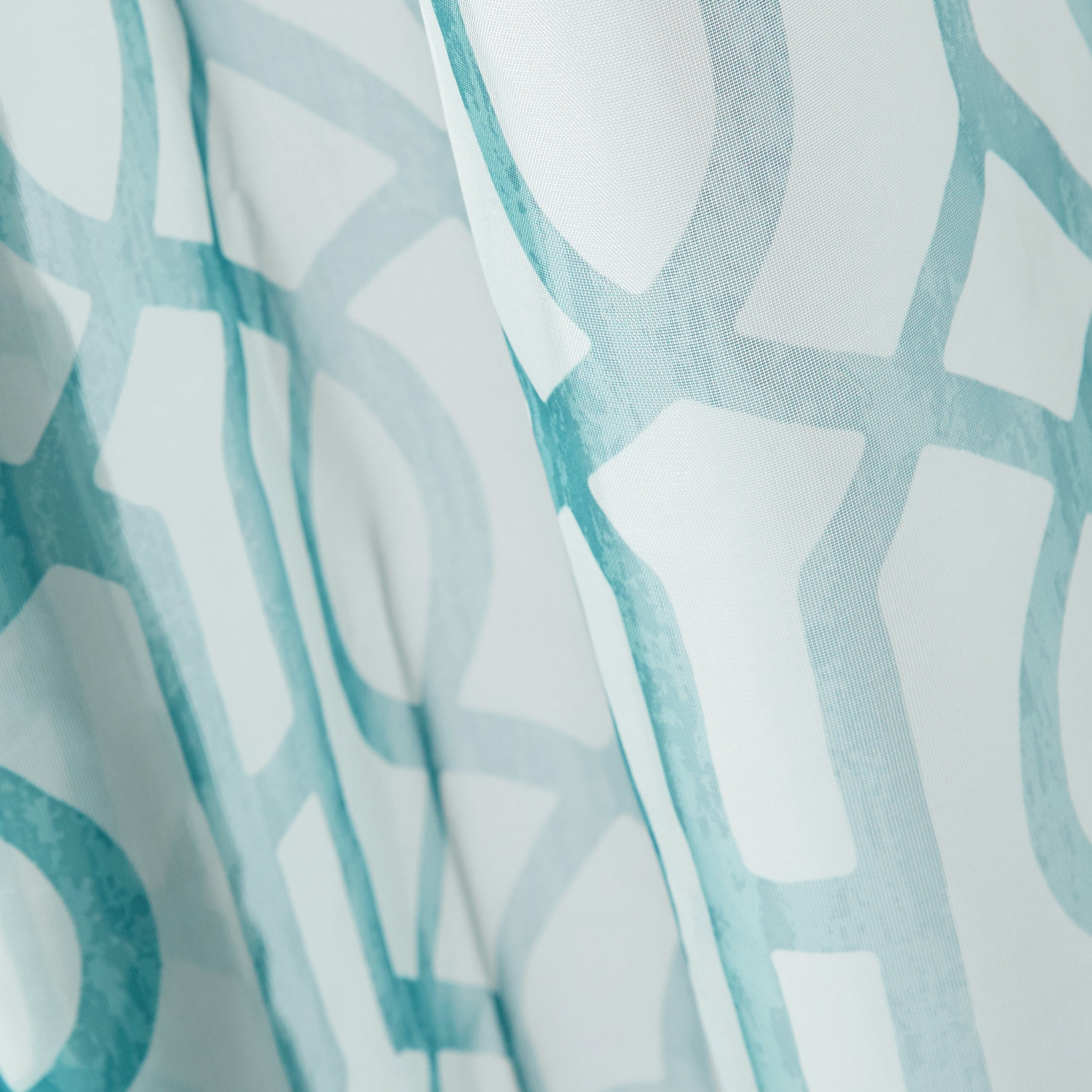 Mainstays 4-Piece Transitional Printed Grommet Light Filtering Window Curtain Panel Set, Pacifica Aqua, 63" x 110"