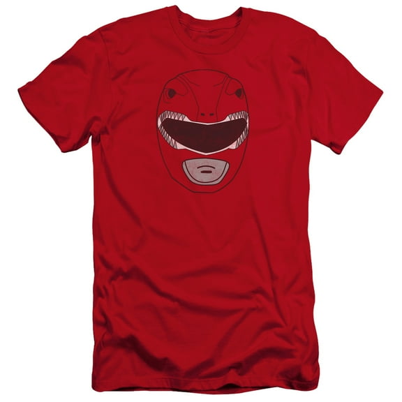 Power Rangers - Red Ranger Mask - Premium Slim Fit Short Sleeve Shirt - Small