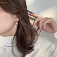 thumbnail image 4 of 1 par de pendientes Pendientes de plata S925 Pendientes con tachuelas de luna hexagrama para mujer Rojo Verde, 4 of 5