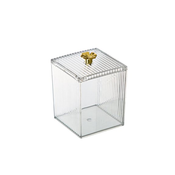 Cateissary Bolsa de maquillaje Estuche de almacenamiento Cajas de cosméticos Mano de obra fina Hisopo de algodón Accesorios para el hogar Tapa Almacenamiento y organización del hogar Pequeño