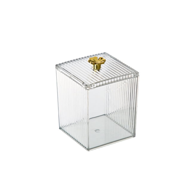 Cateissary Bolsa de maquillaje Estuche de almacenamiento Cajas de cosméticos Mano de obra fina Hisopo de algodón Accesorios para el hogar Tapa Almacenamiento y organización del hogar Pequeño