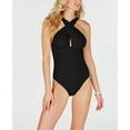 thumbnail image 3 of Michael Michael Kors Solid Convertible Ruched One-Piece Swimsuit Women's Swimsuit, 3 of 5
