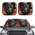 thumbnail image 2 of Saiise Colorful Floral Black Dog for Foldable Car Sun Shades (2-Pack) Offer Sun Protection with an Easy-fold Design for Convenient Windshield Shading-Large, 2 of 6