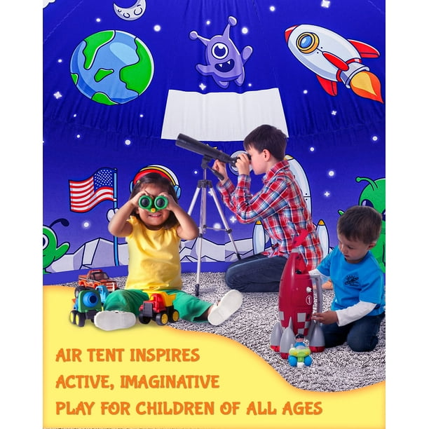 Skywin Air Tent Playhouse for Kids Space 77x50 Inches Inflatable Kids Tent Sets Up and Stores Away in Seconds Fan NOT Included Walmart