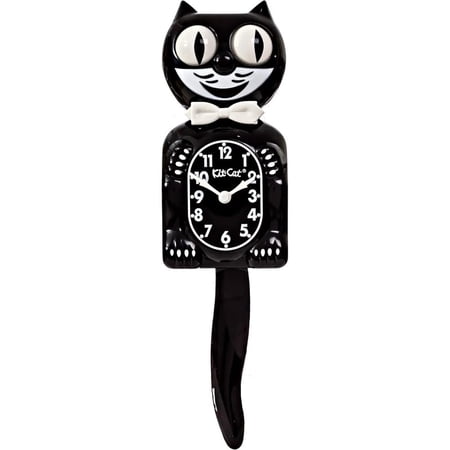 Kit-Cat Klock Gentlemen The Original (Classic Black) - Iconic Retro Cat Clock with Moving Eyes and Tail, Battery Operated Wall Clock, Perfect for Home Decor, Mid Century Modern Clock