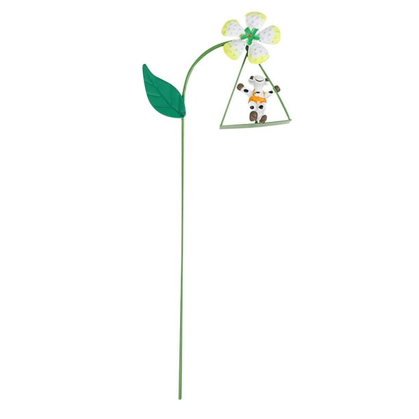 Piquetas metálicas para jardín con luces solares • Decoración floral exterior en pack de 4 • Metal resistente a la intemperie y tela no tejida • Instalación fácil de enchufes para jardín y patio