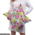 thumbnail image 5 of Tropical Fabric by the Yard, Exotic Cartoon Pattern with Leaf Banana Watermelon Hibiscus and Happy Flamingo, Decorative Upholstery Fabric for Sofas and Home Accents, Multicolor by Ambesonne, 5 of 5