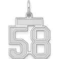 thumbnail image 1 of Sterling Silver Silver/Rhodium-Plated Satin Number 58 Charm (19 X 14) Made In United States qps58, 1 of 5