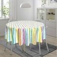 thumbnail image 5 of Rainbow Striped Polka Dot Round Tablecloth 60 Inch, Decorative Holiday Home Party Table Cloth for Kitchen Dining Picnic Table Cover, 5 of 6