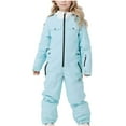 thumbnail image 2 of Toddler Snowsuit Kids Boys And Girls Colorful Siamese Snowsuits Ski Suits Jackets Winter Cute Jumpsuits Waterproof Rain Lightweight Jacket,4-12years, 2 of 9