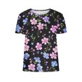 thumbnail image 4 of Tops de Ajuste Suelto para las Mujeres Impreso Manga Corta Suéter Camiseta Cuello Redondo Blusa Casual, Top de Moda para el Uso Diario Y las Salidas, 4 of 6