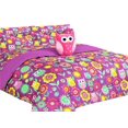 thumbnail image 2 of Juego de edredón de 6 piezas tamaño twin, fácil de lavar, con estampado de búho morado, súper suave, con juego de sábanas y almohada, peluche decorativo para cama de niños, niñas y niños, 2 of 6