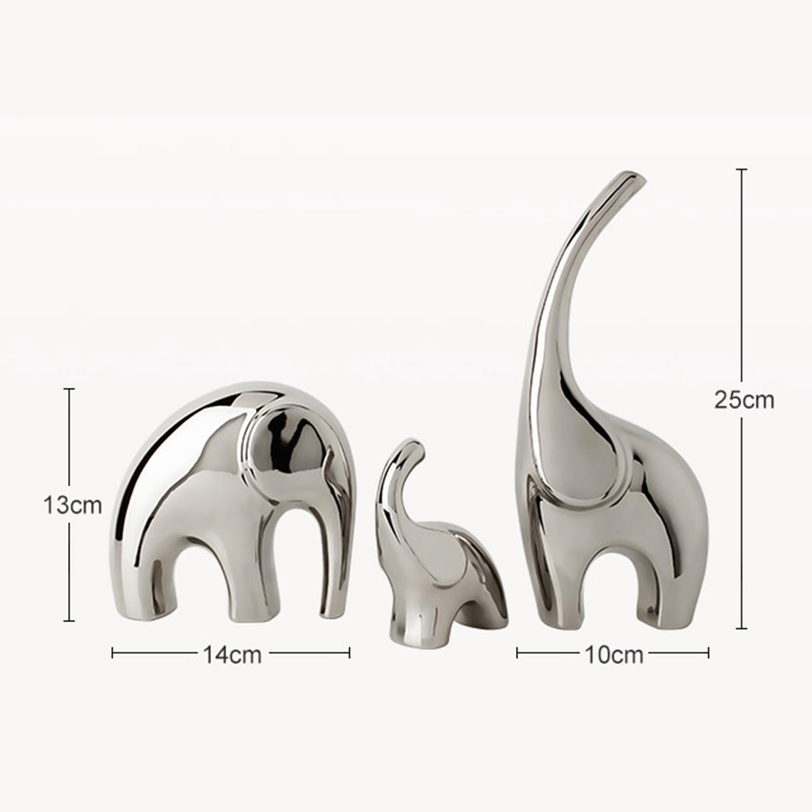Fiocias Family Elephants Paper Towel Holder Dispenser Non Slip Vertical Tissue Holder Rack Ceramic Statue Ornament Animal Sculpture Collectible for Home Shelf