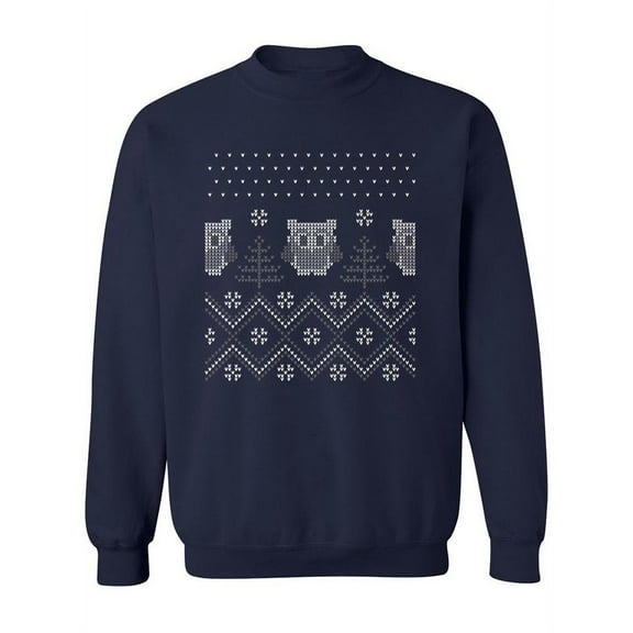 Christmas Pattern With Owls   Sweatshirt Women -Image by Shutterstock, Female Large