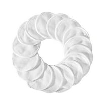 XIEULQP 16 Pieces Reusable Cotton Rounds White Makeup Remover Pads Layers Washable Organic Bamboo Cleansing Cloth Pads with Laundry Bag for Eye Makeup Remove Face Wipe