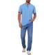thumbnail image 2 of Camisetas Henley para hombres INSPIRE CHIC, casuales de verano, de manga corta, con botones, camiseta básica L azul claro, 2 of 6