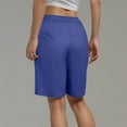 thumbnail image 4 of QATAINLAV Bermuda Shorts for Women Plus Size Loose Hiking Shorts Casual Drawstring Waist Knee Length Sweat Shorts with Pockets Dark Blue M on Sale Clearance, 4 of 7