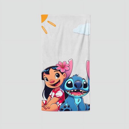 Lilo and Stitch's towel has an exceptional design, serving as a custom gift for fans. Great for gym, yoga, boxing, and sunbathing, it measures 13.8"x28.7".