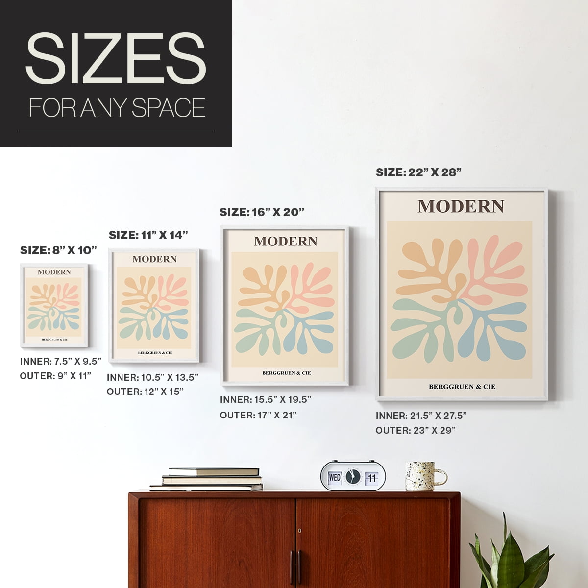 Matisse CXI Framed Print in White Solid Wood 8 x 10 Framed Print