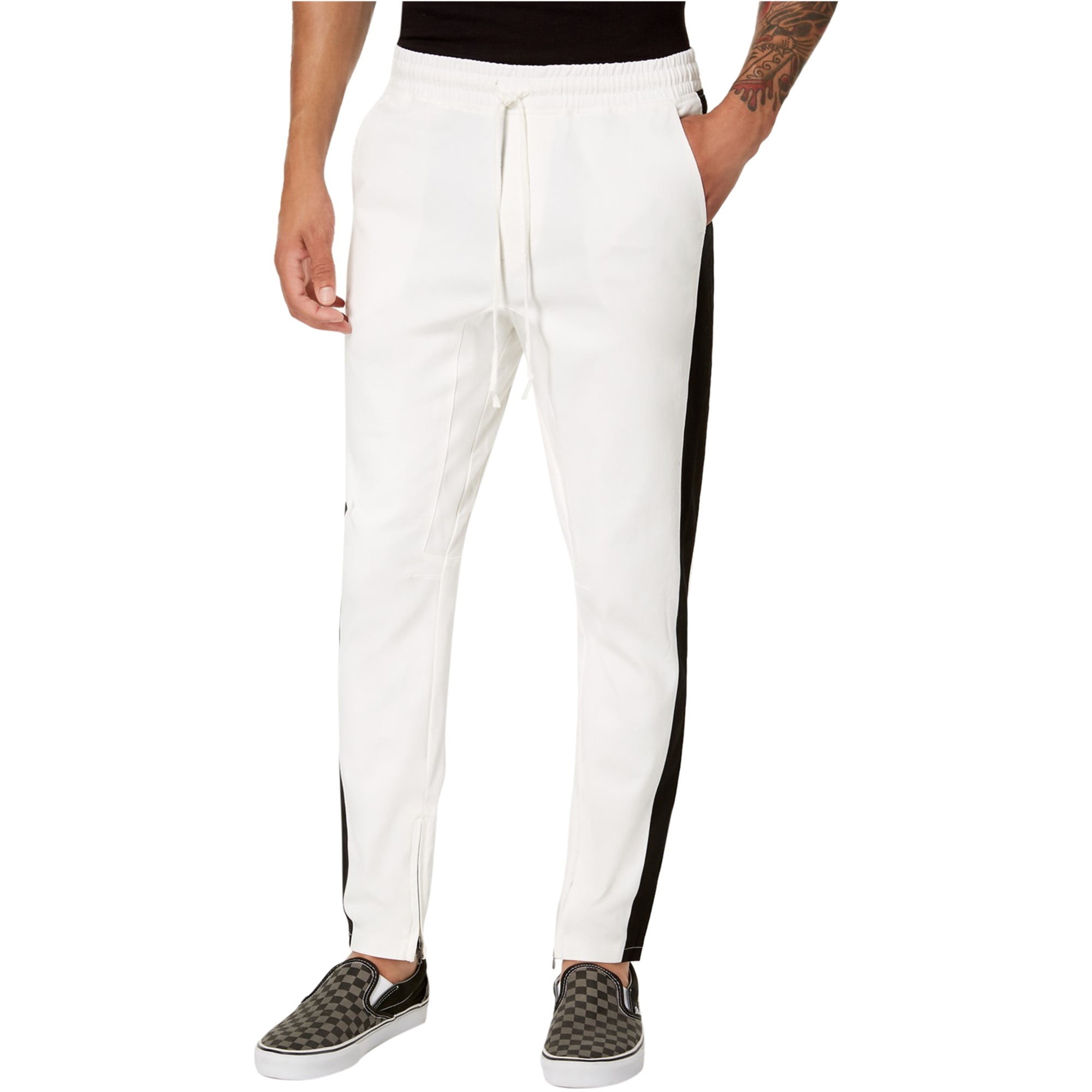 Jaywalker - Jaywalker Mens Side Striped Casual Trouser Pants, White ...