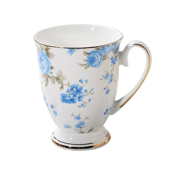 Coffee mug, 300 ml, floral pattern, porcelain, bone china, tea cup, coffee cups, cups for coffee, tea cups, for coffee, tea, milk, cappuccino