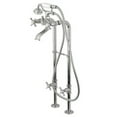 thumbnail image 3 of Kingston Brass Double Handle Floor Mounted Freestanding Tub Filler with Supply Line, 3 of 8
