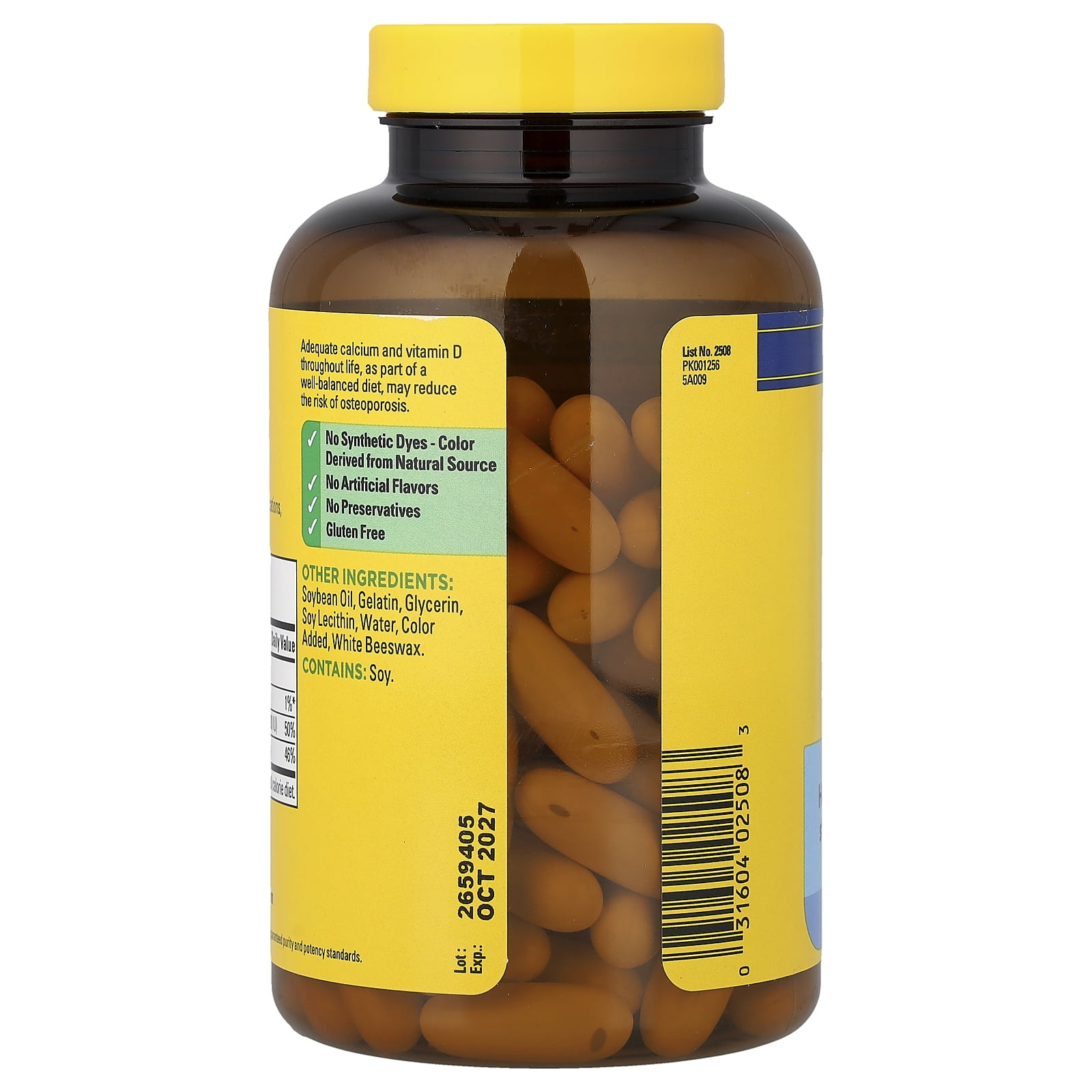 (2 pack) Nature Made Calcium 600 mg with Vitamin D3 Softgels, Dietary Supplement, 100 Count