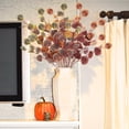 thumbnail image 4 of 6Pcs Artificial Fall Eucalyptus Leaves Stems, 33.8” Fake Eucalyptus Branches Plants Foliage for Vase Home Fireplace Party Wedding Thanksgiving Table Centerpiece Fall Décorations (Assorted), 4 of 5