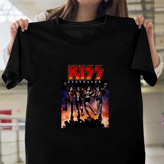 Kiss Destroyer Album Cover Vintage Retro 70s Rock Metal Music Graphic Art Print Unisex T-Shirt Y0732, Up to Size 5XL