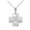 White, variant on Solid Gold Lucky 4 Leaf Clover Heart (10K Yellow Gold, Pendant)