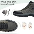 thumbnail image 2 of Bottes de Randonnée pour Hommes Chaussures de Randonnée Randonnée Travail Escalade Antidérapantes Légères Camping Chaussures de Travail Gris 11 US, 2 of 7