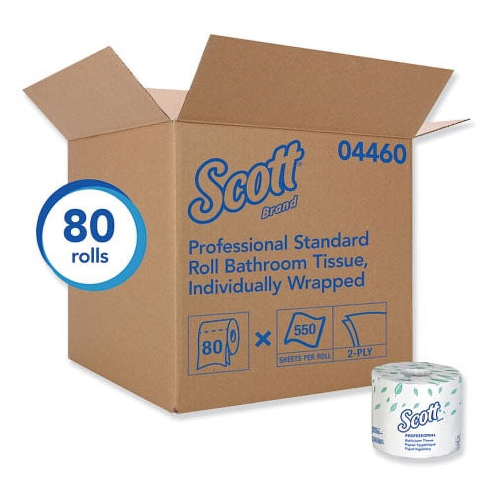Essential Standard Roll Bathroom Tissue for Business, Septic Safe, 2-Ply, White, 550 Sheets/Roll | Bundle of 10 Rolls